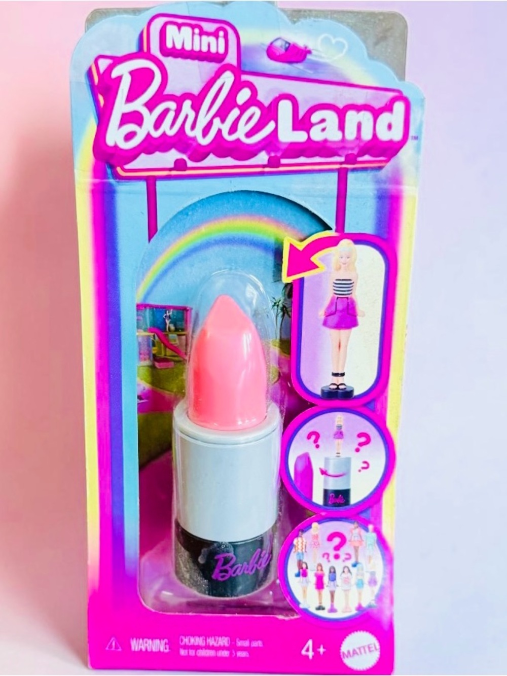 Mini Barbie and Fashionistas Surprise Reveal Doll-Pink Lipstick Tube Series New